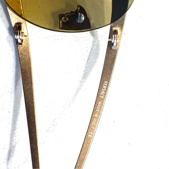 VERSACE authentic sunglasses gold rim with Medusa’s Swarovski N86-H SF 66-13 120 - Picture 9 of 11